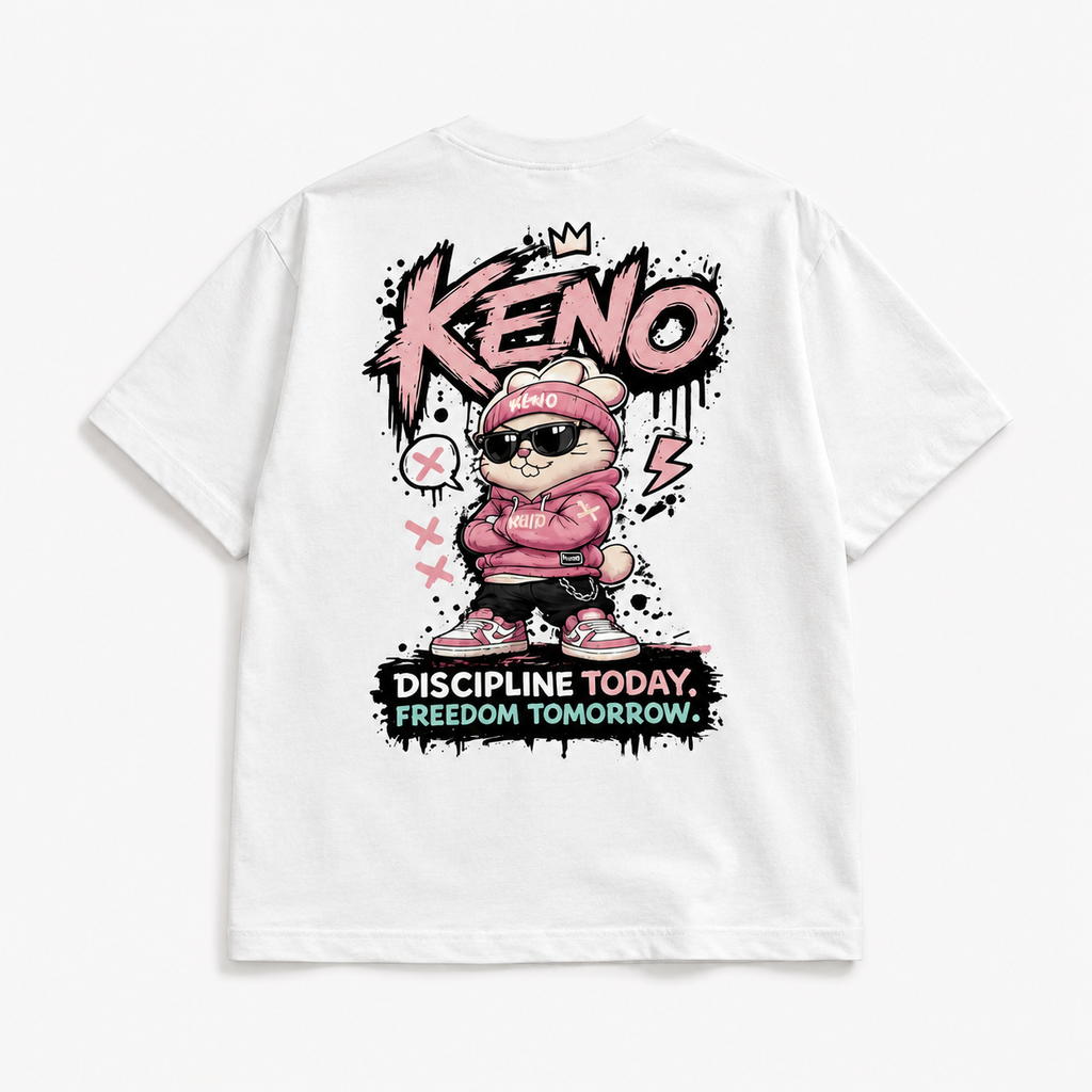 Keno Graphic Tee - Back print with mascot and Discipline Today Freedom Tomorrow text
