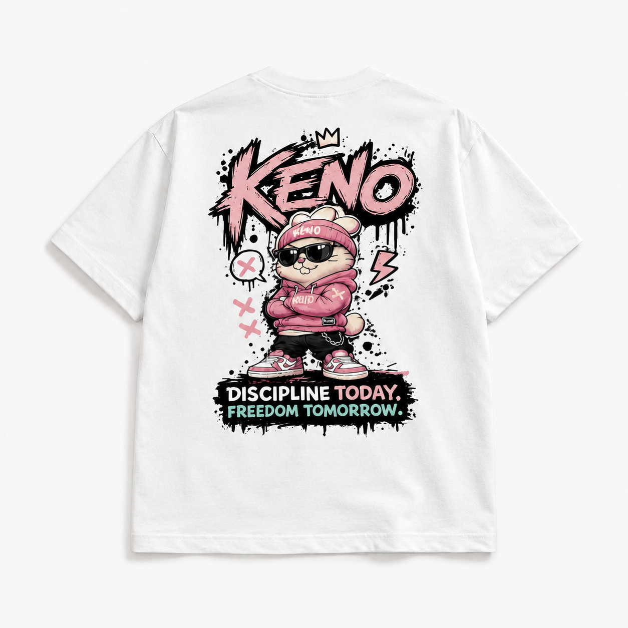 Keno Graphic Tee - Back print with mascot and Discipline Today Freedom Tomorrow text
