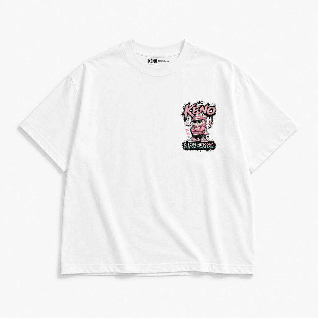 Keno Graphic Tee - Front with chest logo print